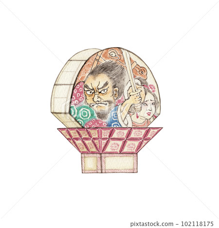 Hirosaki Neputa Festival Japanese festival watercolor illustration 102118175