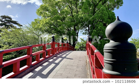 岡崎城護城河上的神橋尖頂（岡崎城公園/愛知縣岡崎市） 102118606