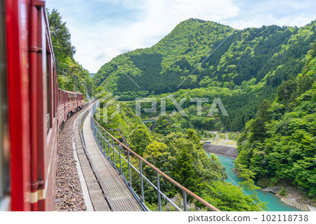 大井川鐵道，景色絕佳，火車窗 102118738