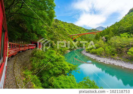 大井川鐵道，景色絕佳，火車窗 102118753