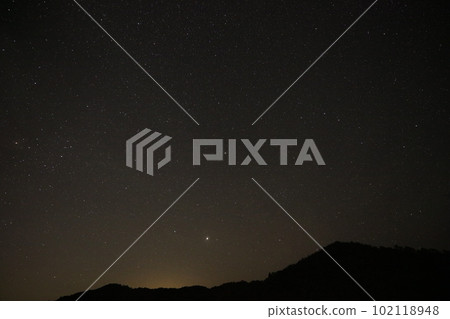 western sky at midnight in may 102118948