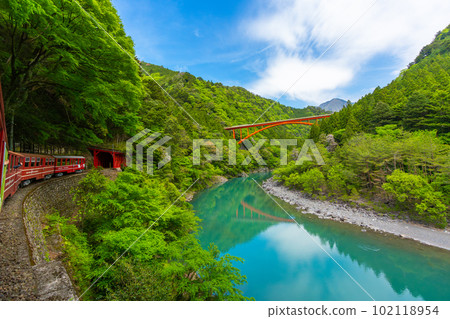 日本唯一一輛緩緩穿過山谷的 Abt 式列車 井川線 從車窗眺望的壯麗景色 日本唯一一輛緩緩穿過山谷的 Abt 式列車 井川線 從車窗眺望的壯麗景色 102118954