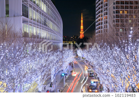 東京塔和欅坂的絕景在冬天被照亮 102119483