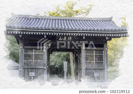 德島縣阿波市仁王門桐畑寺10號水彩四國88寺 德島縣阿波市仁王門桐畑寺10號水彩四國88寺 102119512