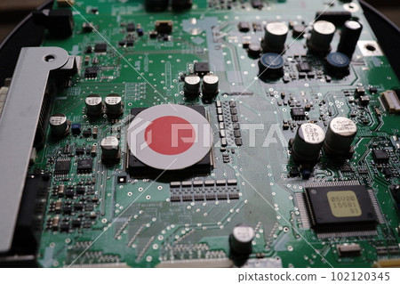 Japanese semiconductor image, printed circuit board, national flag Japanese semiconductor image, printed circuit board, national flag 102120345