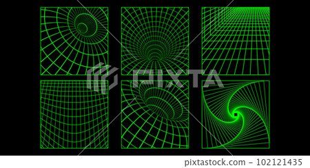 Trendy Y2k Poster With Geaometrc Vector 3d Wireframe Model And