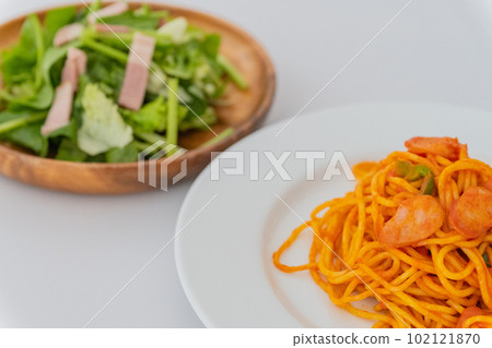 那不勒斯番茄風味意大利面料理西餐廳形像素材 102121870