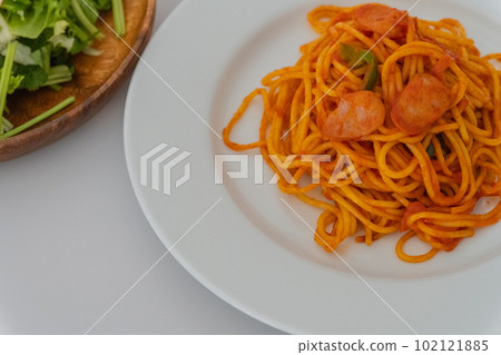 那不勒斯番茄風味意大利面料理西餐廳形像素材 102121885