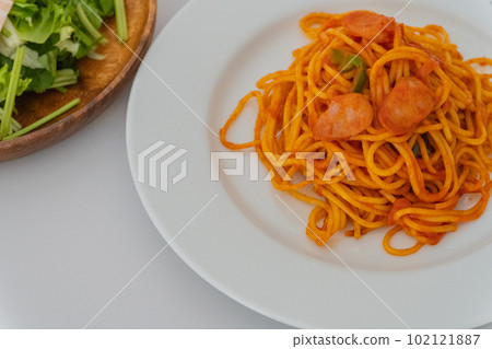 那不勒斯番茄風味意大利面料理西餐廳形像素材 102121887