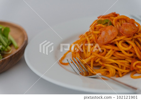 那不勒斯番茄風味意大利面料理西餐廳形像素材 102121901