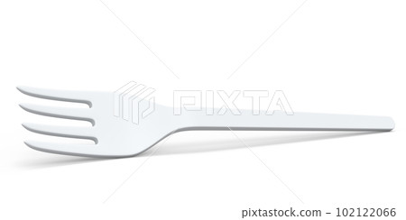Eco-friendly disposable utensils like fork on white background. 102122066