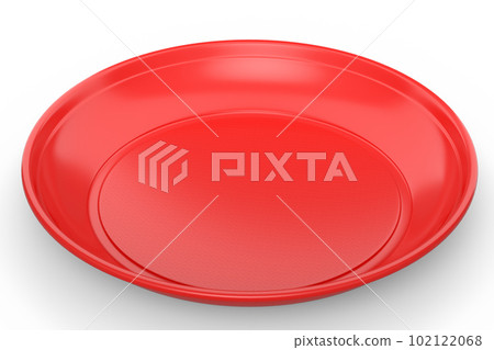 Eco-friendly disposable utensils like plate on white background. 102122068