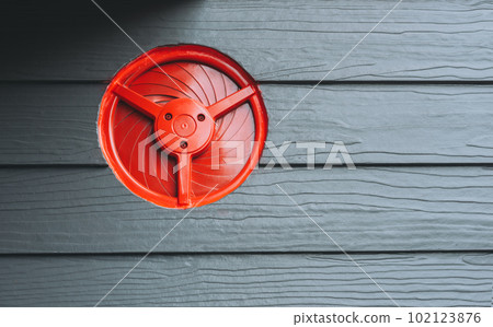 Ventilation system and circle vent window on a wooden wall Ventilation system and circle vent window on a wooden wall 102123876