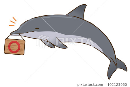 拿著圓圈記號的寬吻海豚 拿著圓圈記號的寬吻海豚 102123960
