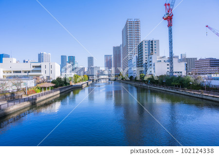 Shinagawa Station Scenery near Shinko Minami Bridge Shinagawa Station Scenery near Shinko Minami Bridge 102124338