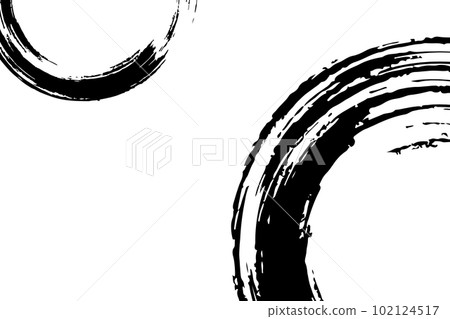 Japanese-style white background material featuring decoration with ink brushes and brushes 102124517