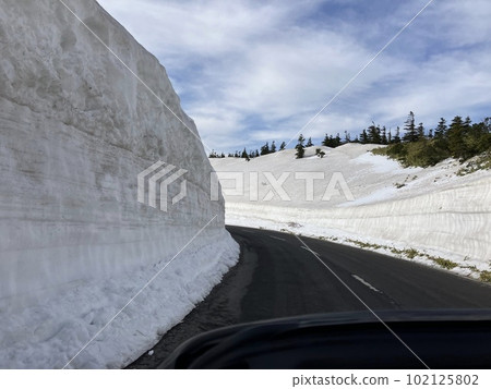 Mt. Yokote, Shiga Kogen _ Shibu Pass _ Early spring _ Remaining snow _ Snow wall _ Route 292 _ Golden Week Mt. Yokote, Shiga Kogen _ Shibu Pass _ Early spring _ Remaining snow _ Snow wall _ Route 292 _ Golden Week 102125802