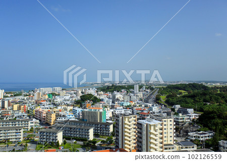 A view of the Kadena area from Mihama, Chatan Town on the main island of Okinawa 102126559