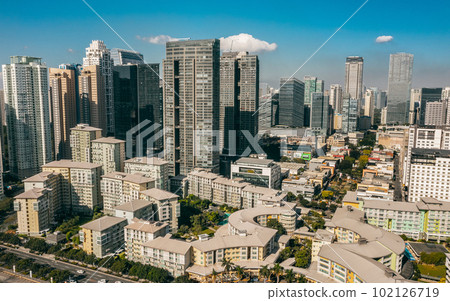 Aerial view of Bonifacio Global City. It is a financial business district in Taguig, Metro Manila, Philippines Aerial view of Bonifacio Global City. It is a financial business district in Taguig, Metro Manila, Philippines 102126719