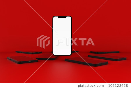 Mobile Phone Template Mockup. Diffrent concept. 3D illustration. Mobile Phone Template Mockup. Diffrent concept. 3D illustration. 102128428