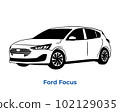 Vector silhouettes, icons of Ford brand cars 102129035