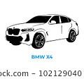 Vector silhouettes, icons of BMW brand cars 102129040