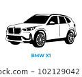 Vector silhouettes, icons of BMW brand cars 102129042