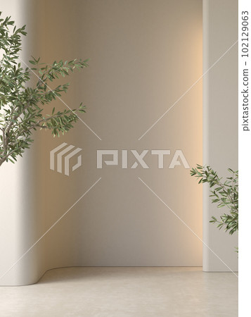 Modern style conceptual interior empty room 3d illustration Modern style conceptual interior empty room 3d illustration 102129063