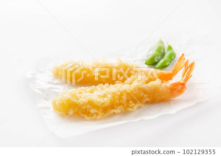 shrimp tempura on white background shrimp tempura on white background 102129355