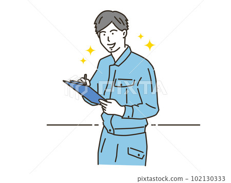 有剪貼板的年輕男性工作者 有剪貼板的年輕男性工作者 102130333