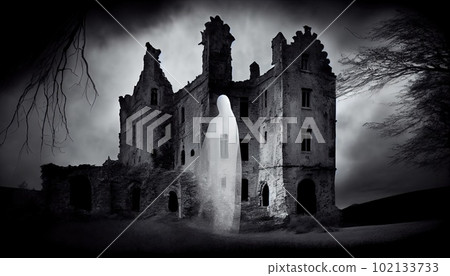 ghost in old castle 102133733