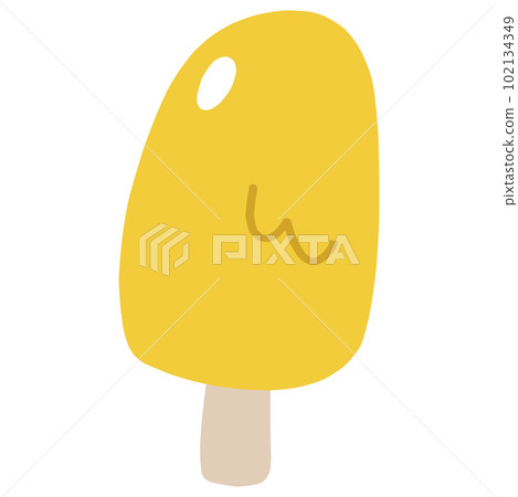 Illustration of a yellow ice cream stick 102134349