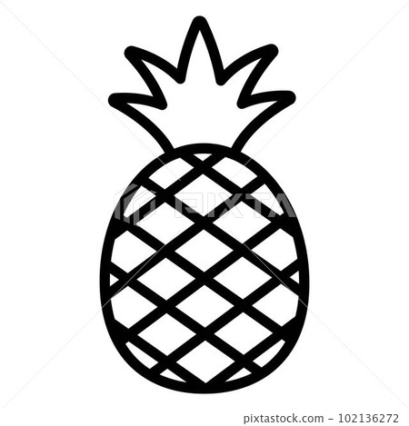 Pineapple icon. Icon of pineapple in outline or line style. Icon for any web and app project. 102136272