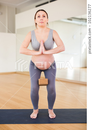Woman does yoga in the gym.pregnant woman does yoga in the gym Woman does yoga in the gym.pregnant woman does yoga in the gym 102136277