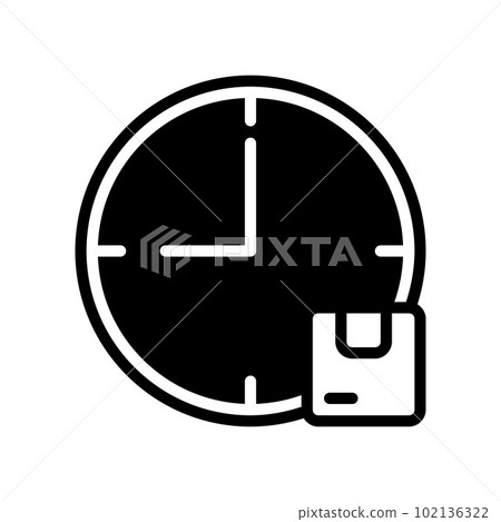 Estimated Time of Package Arrival icon, estimated package delivery. 102136322