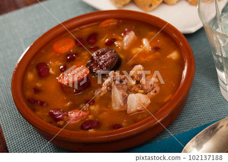 Asturian traditional dish Fabada Asturian traditional dish Fabada 102137188