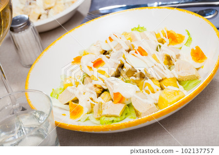Salad with chicken and pineapple 102137757
