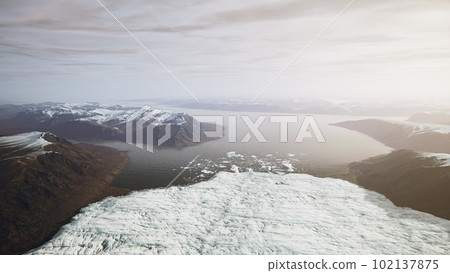 Antarctic Melting Glacier in a Global Warming Environment 102137875