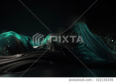 Network technology background. Futuristic tech green background. Low poly 3d wire made with generative AI Scy fi space illustration Network technology background. Futuristic tech green background. Low poly 3d wire made with generative AI Scy fi space illustration 102138109