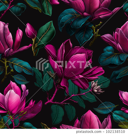 Seamless magnolia pattern design. 102138510