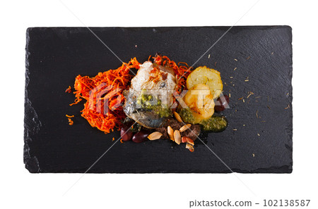 Scomber fish roll with bacon Scomber fish roll with bacon 102138587