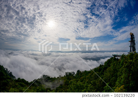 beautiful sea of mist and sunrise, view from Aiyoeweng View Point, Yala Province, 102139220