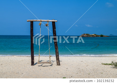 swing on beach with sea at Luklom beach, Samae San island, swing on beach with sea at Luklom beach, Samae San island, 102139232