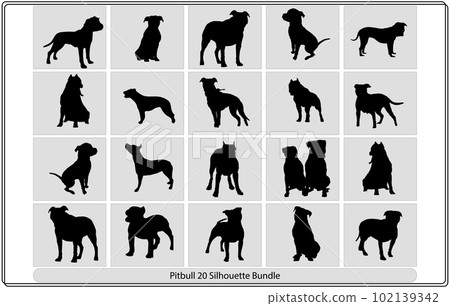 Pit Bull silhouette black  Set bundle collection 102139342