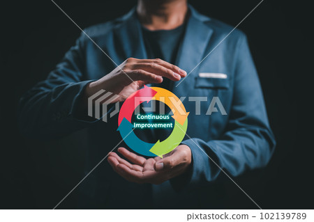 Continuous improvement concept in creative business concept Continuous improvement concept in creative business concept 102139789