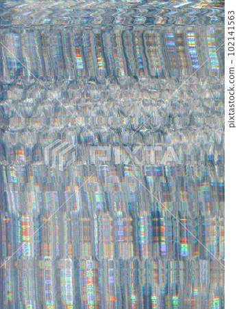 Glitch noise texture. Analog distortion. Static interference. Iridescent color pixel artifacts on light illustration abstract background. Glitch noise texture. Analog distortion. Static interference. Iridescent color pixel artifacts on light illustration abstract background. 102141563