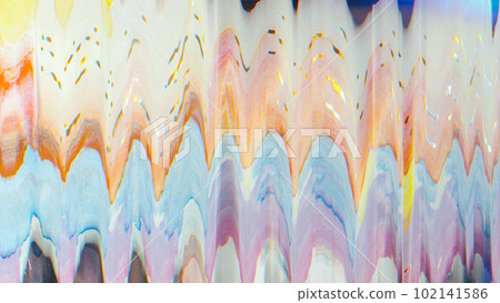 Paint art texture. Color abstract background. Vibration noise. Orange blue purple gradient wave pattern on light illustration wallpaper. 102141586