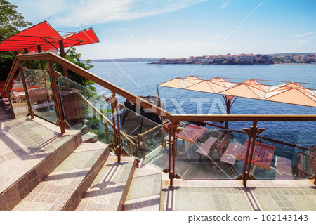 steps near the seaside. vacation and leisure background steps near the seaside. vacation and leisure background 102143143