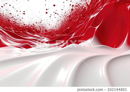 Network technology background futuristic tech red and white wave background. Low poly 3d wire made with generative AI Scy fi space illustration 102144801