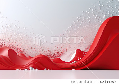 Network technology background futuristic tech red and white wave background. Low poly 3d wire made with generative AI Scy fi space illustration Network technology background futuristic tech red and white wave background. Low poly 3d wire made with generative AI Scy fi space illustration 102144802